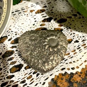 vintage Jewelry Box Trinket Box Heart shaped footed box Japan